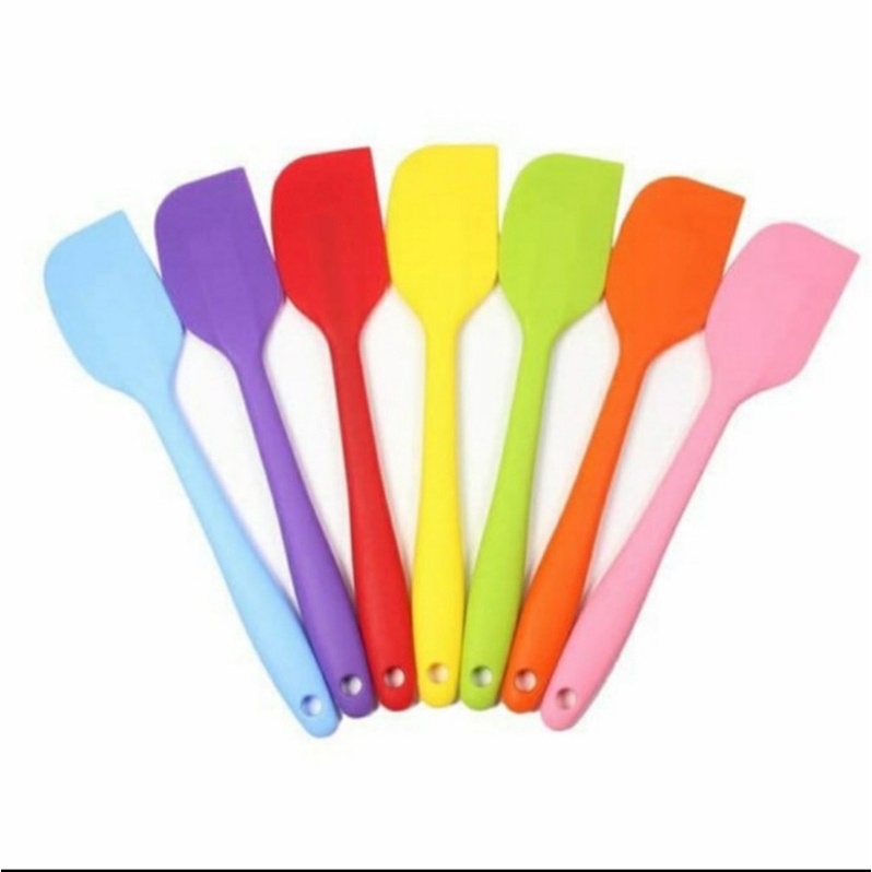 Spatula Silikon Silicon Tahan Panas Anti lengket / Alat Masak Food Grade 21 cm Warna Random