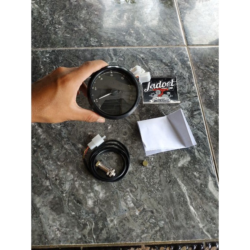 Spedometer Spedo Motor Custom Bulat Baboon Babon Digital Hitam