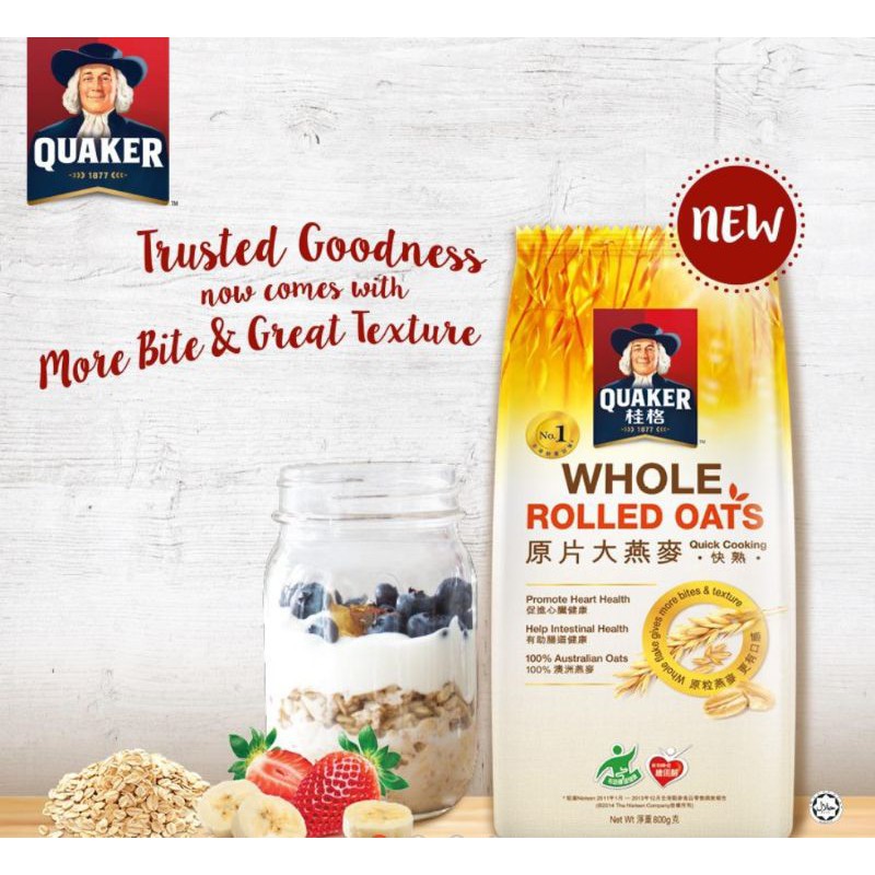 

Quaker Whole Rolled Oat’s 800gr/Oat Import