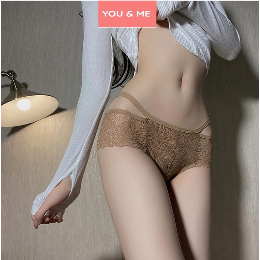 Youandme - Celana Dalam Wanita Renda Pinggang Tali Sexy CD Tipis Berongga