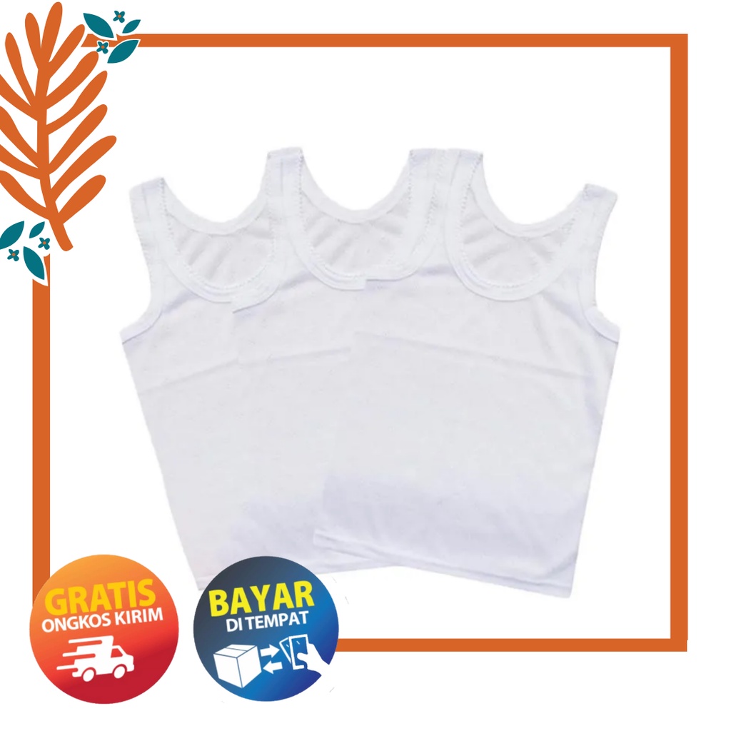 Ezpata Singlet Kaos Dalam Bayi Anak Sekolah Murah Kualitas Premium Warna Putih Kids