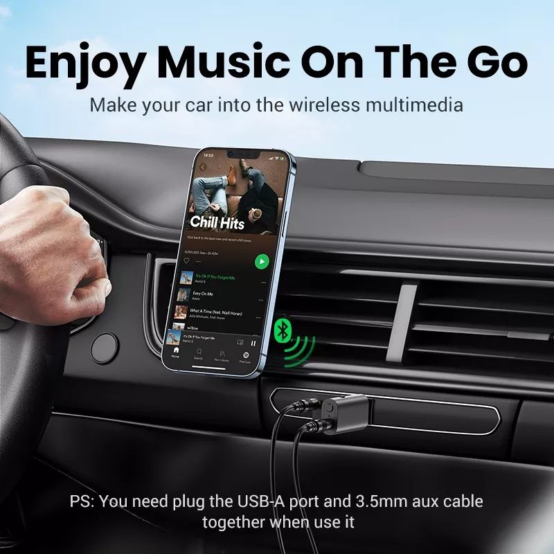 Ugreen 2in1 Transmitter Receiver Wireless Bluetooth 5.1 Audio Adapter 3.5mm Aux