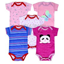 5pc Baju Bayi Newborn Jumper Bayi Jumsuit kaos atasan Bayi baru lahir 0-2 tahun perempuan BC-01-4