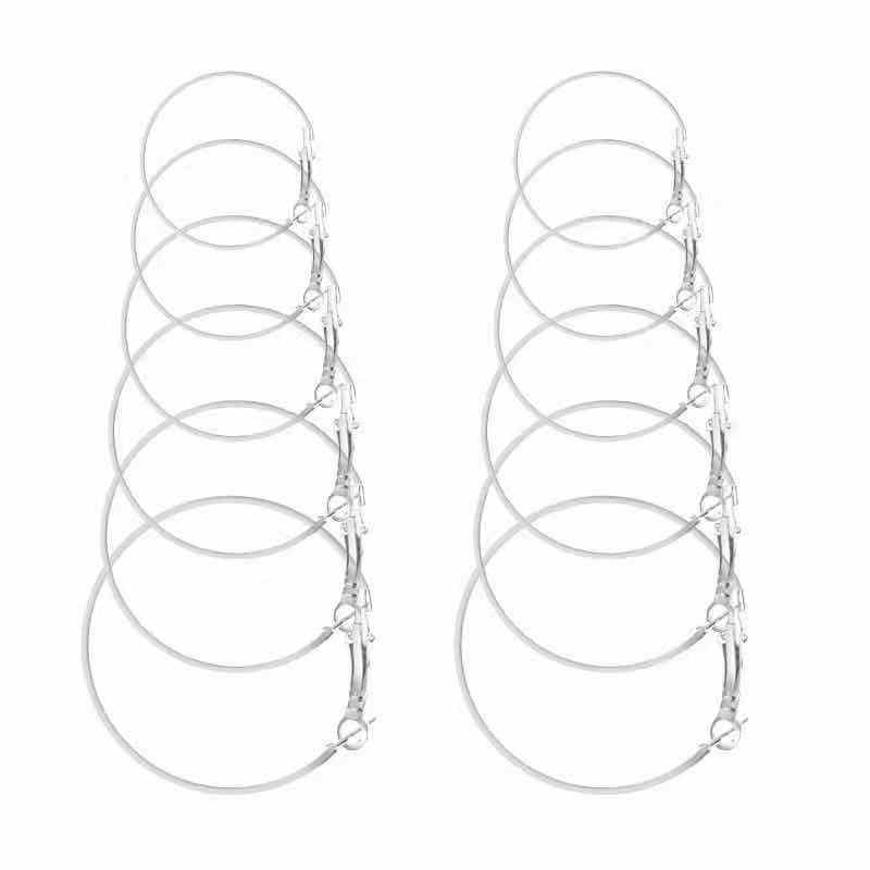 6Pasang/Set Anting Hoop/Bulat Ukuran Kecil Ke Besar Gaya Vinrtage Untuk Pesta (50gr)-5