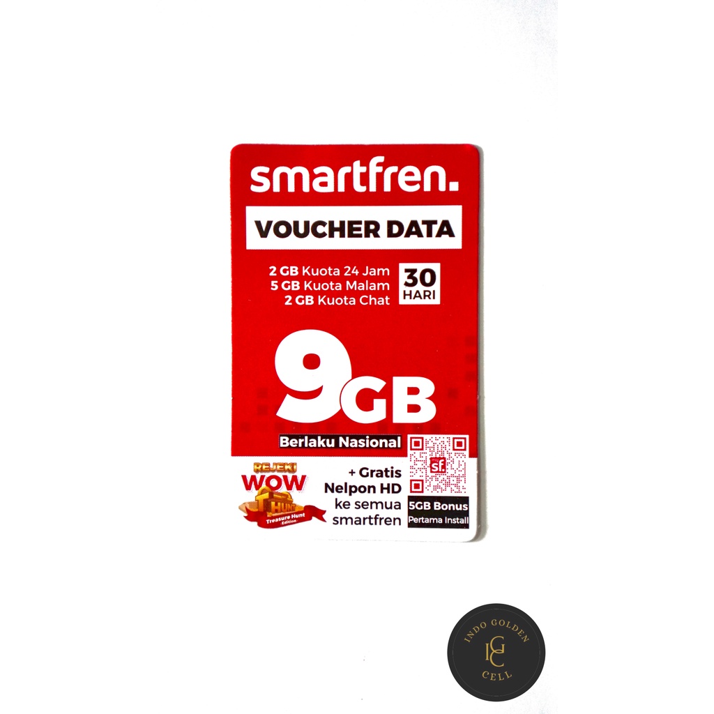 VOUCHER DATA PAKETAN SMARTFREN 9GB 30HARI, 18 GB 30HARI