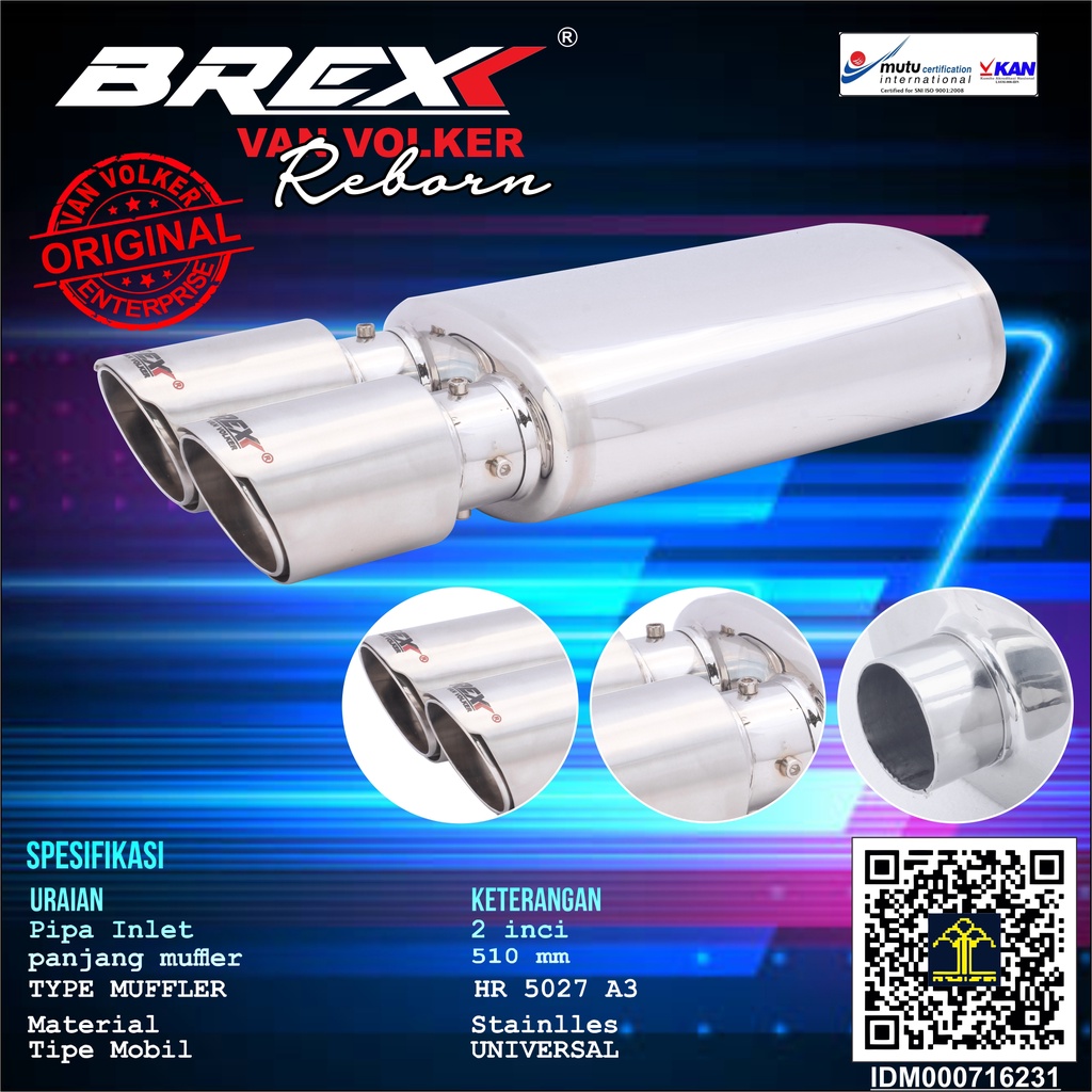knalpot Brexx suara bass gahar adem type HR 5027 A3