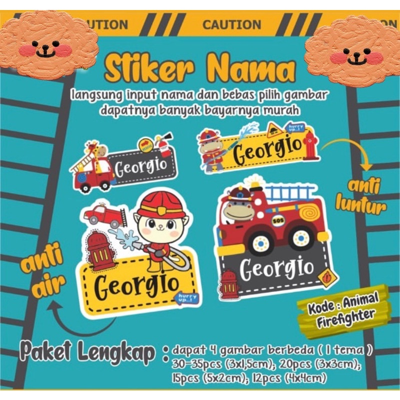 

Sticker label nama anak anti air/stiker label nama anak/stiker label lucu