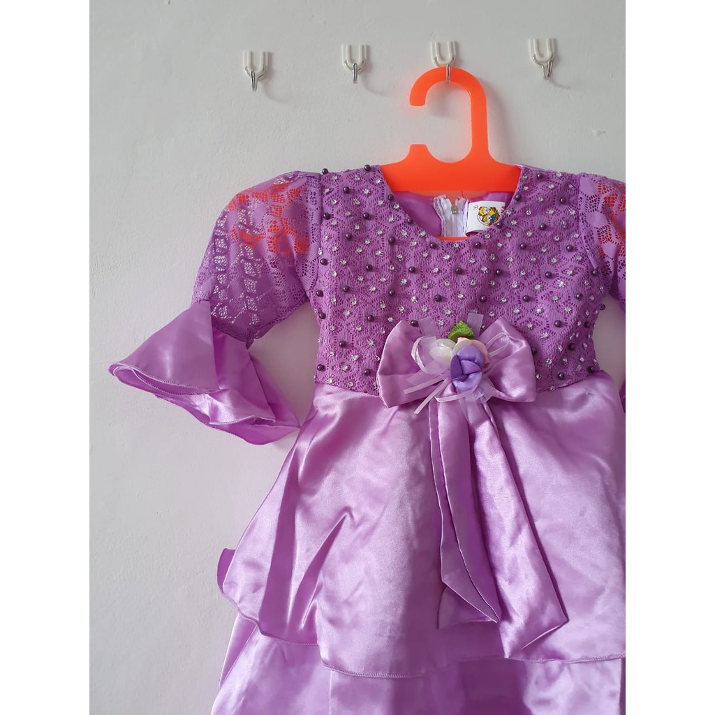 Baju Anak Perempuan 2 Tahun Dress Anak Import Murah Kekinian 2022 Bahan Satin Brukat Adem KA48