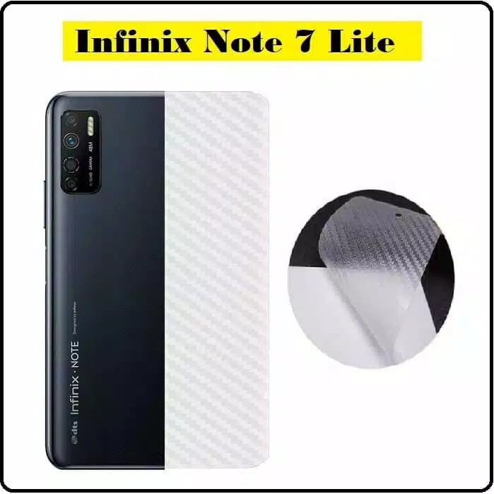 Garskin Carbon Sticker Infinix Note 7 /note 7lite/hot 7  Back Screen Protector Transparant