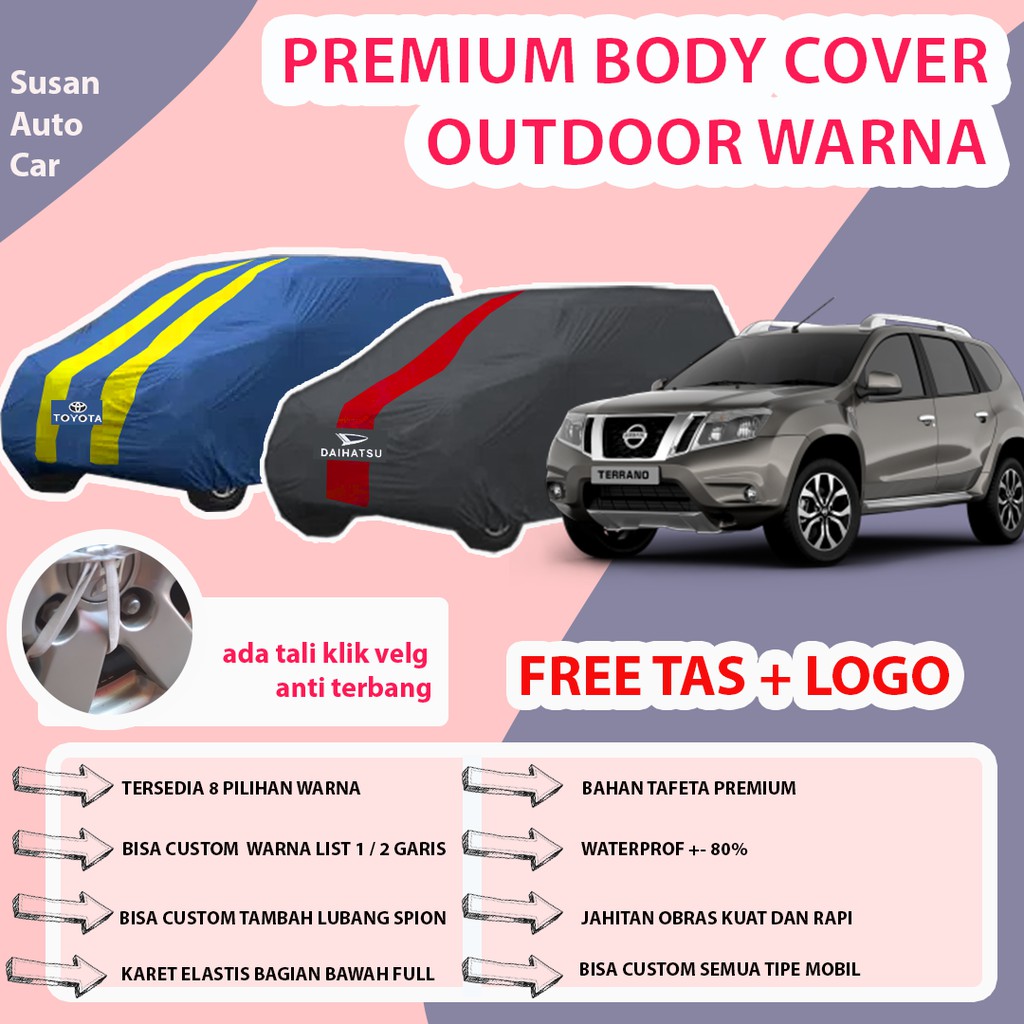 Body Cover OUTDOOR PREMIUM NISSAN TERRANO / Sarung Mobil Terrano / Cover Mobil Terrano Mobil Terrano