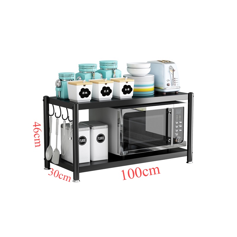 100X30X46cm Rak Penyimpanan Rumah Tangga Tipe Lantai Multi-Lapisan Microwave Oven Rak Oven Rak Penyimpanan Multi-Fungsi Rak Pot Rak Rak Penyimpanan SCZ001