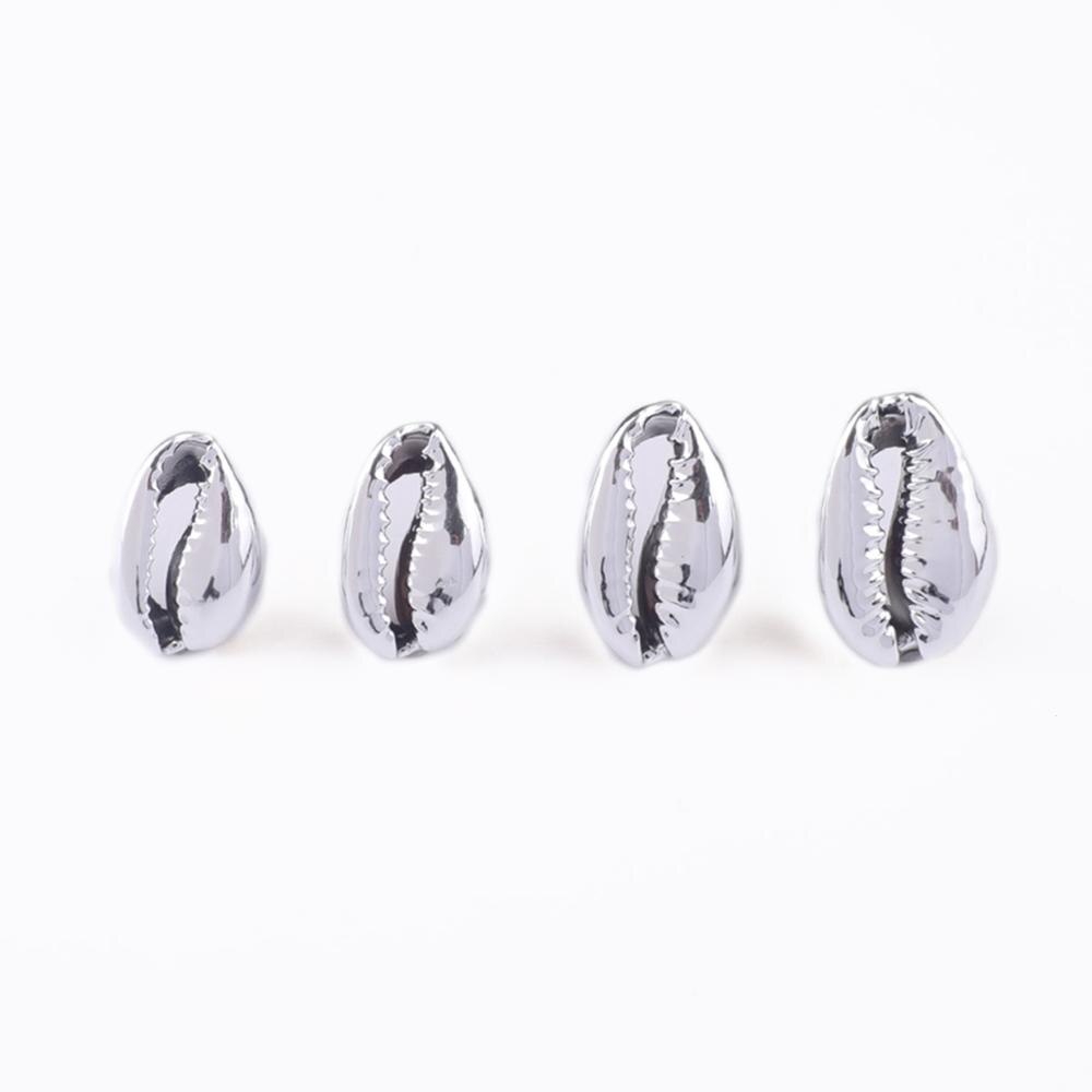 10pcs Manik-Manik Kerang Lapis Emas / Silver Untuk Membuat Perhiasan Diy