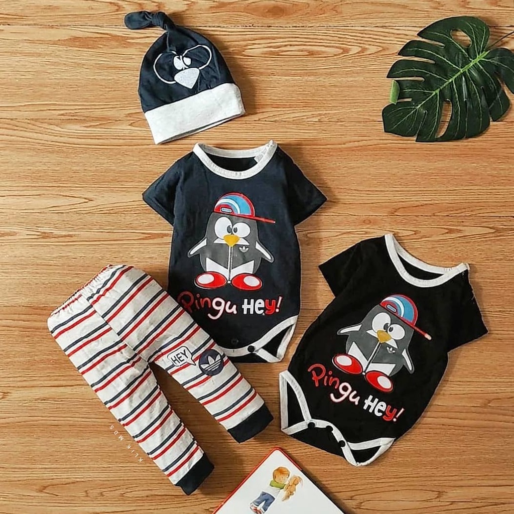 Klik Mds Setelan Jumper Bayi Newborn Pingu Hey Free Topi 1 Ukuran Usia 0-6 Bulan