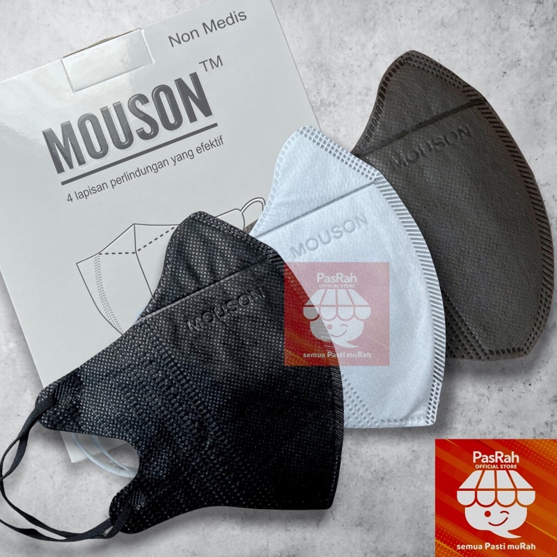 Masker Duckbill MOUSON 4PLY Original Emboss ISI 50 PCS (Mirip Sensi)