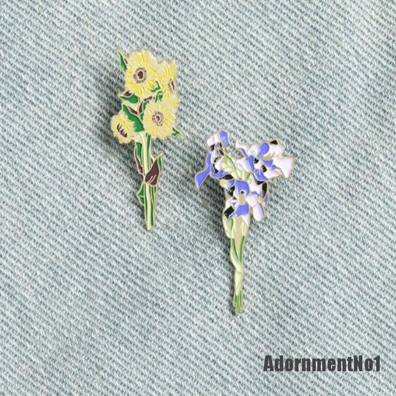 (Adornmentno1) Bros Pin Enamel Bentuk Bunga Matahari Untuk Aksesoris Tas / Pakaian