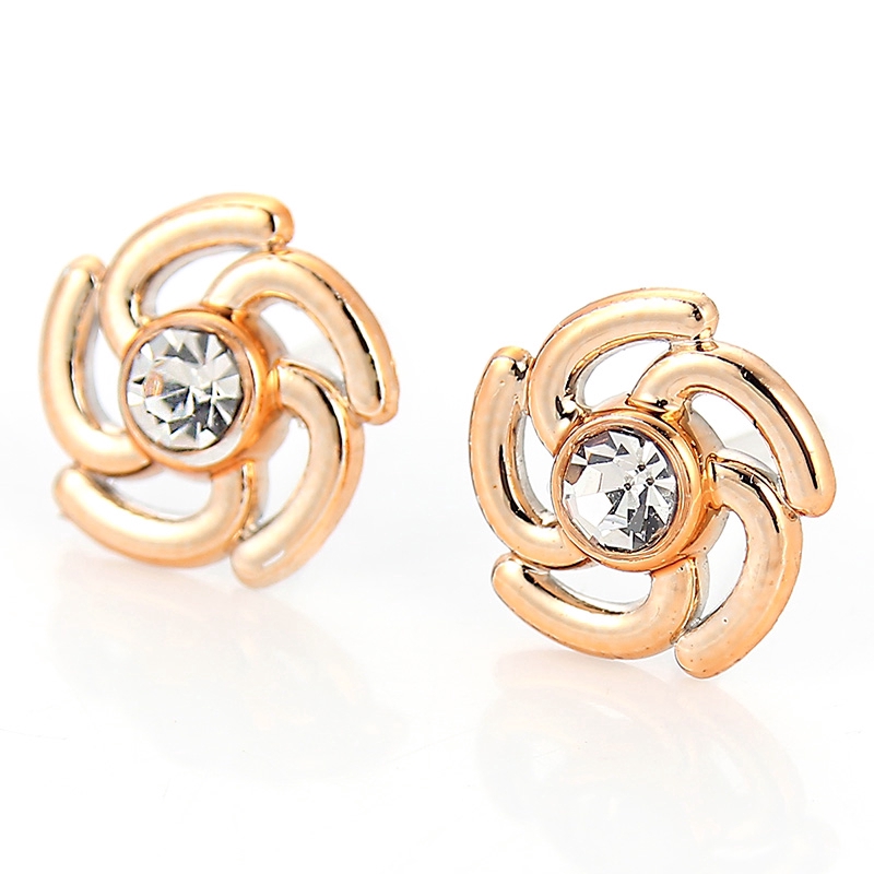 36 / 18 Pasang Anting Bentuk Bunga Geometris Aksen Kristal Berlian Imitasi Bahan Alloy Gaya Korea Untuk Wanita