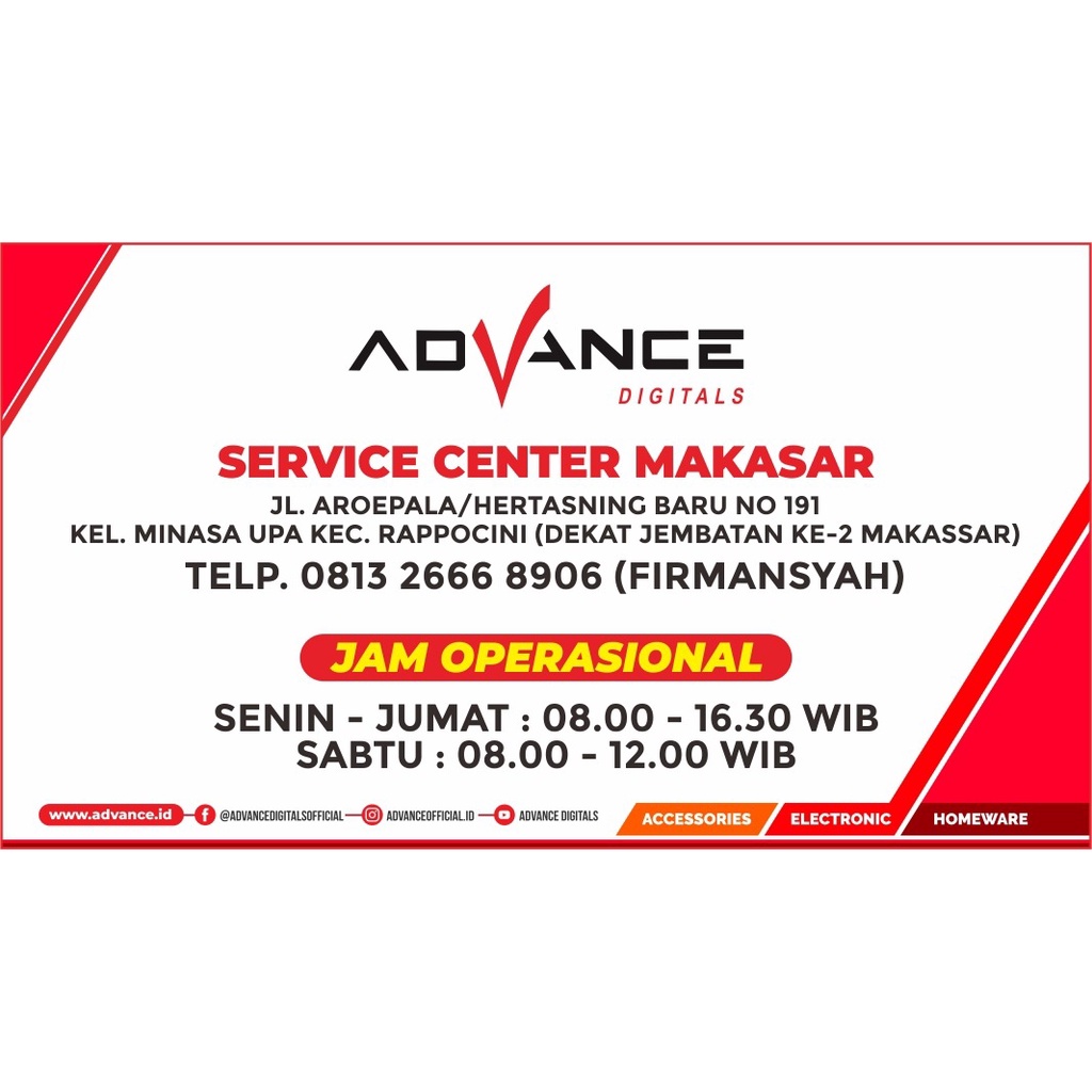 SERVICE CENTER ADVANCE OKTASTORE JAKARTA SEMARANG SURABAYA MAKASAR BATAM