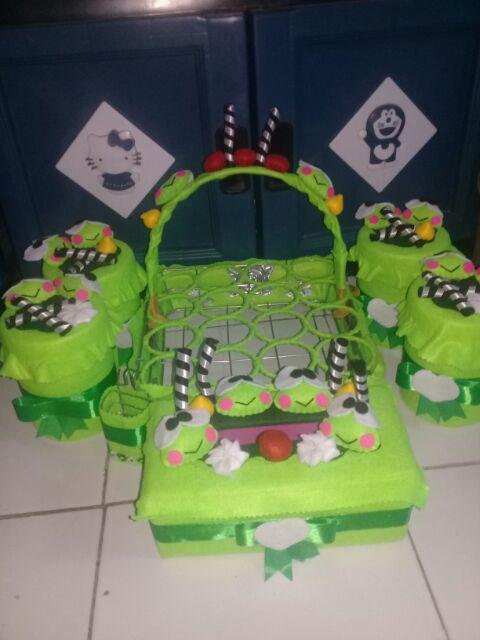 Toples Karakter Flanel Keropi Hijau