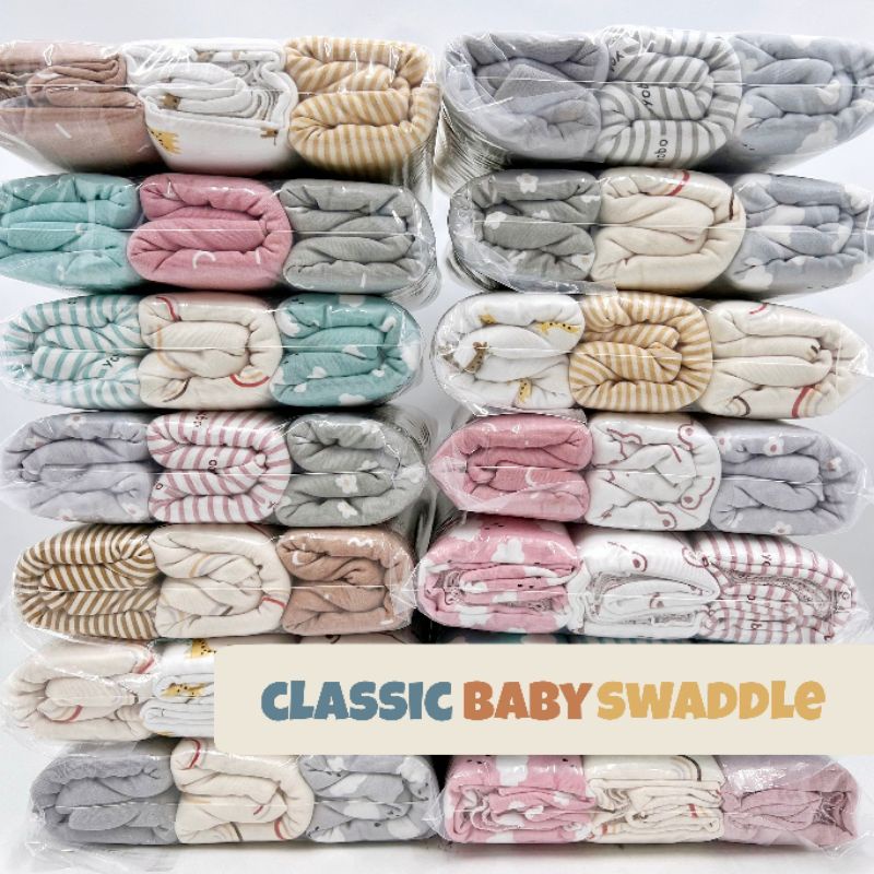 BEDONG BAYI (CLASSIC BABY SWADDLE) YOBO BY BABYU (PACK)