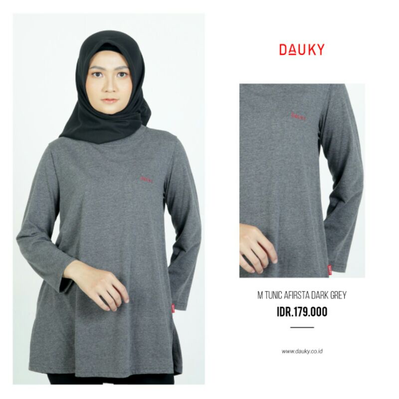 baju atasan wanita Tunik Basic polos M Tunic Afirsta Dauky