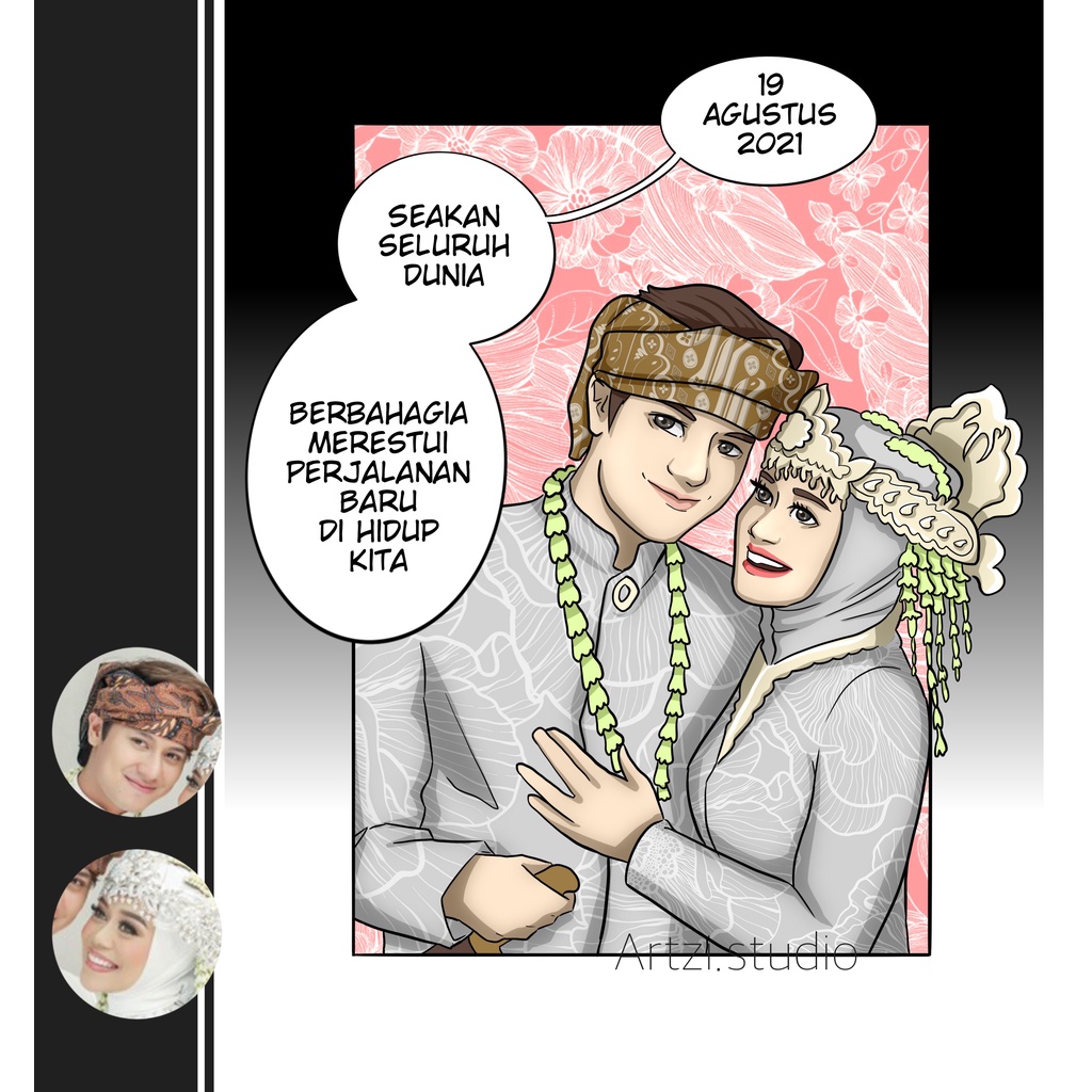 Illustrasi Wajah Anime dan Kartun || Kado Unik || Sehari jadi