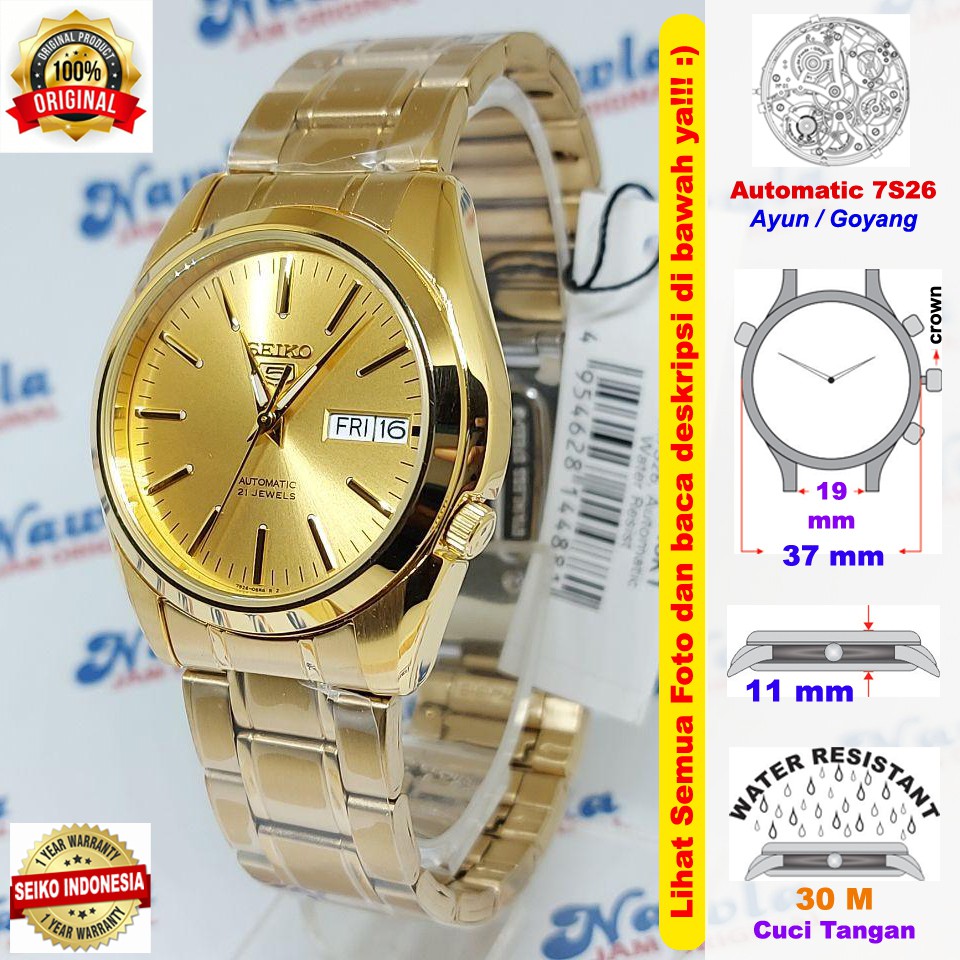 Seiko 5 SNKL48K1 Automatic Full Gold Coating | Jam Pria SNKL48