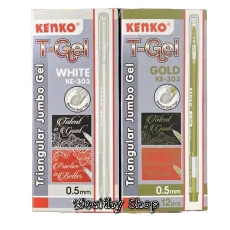 

Pen Gel Kenko T-Gel KE-303 Tinta Warna Putih & Emas (1 Pcs Pen)
