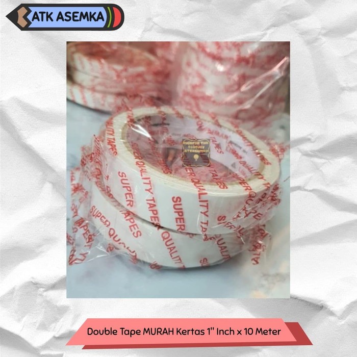 

Double Tape MURAH Kertas 1" Inch x 10 Meter Atk