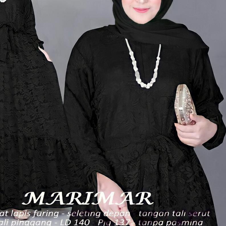 ♗ TERLAKU  Gamis Brokat Jumbo Big Size Elegan Mewah Simpel Real Pict Kekinian Modern Hitam ➩