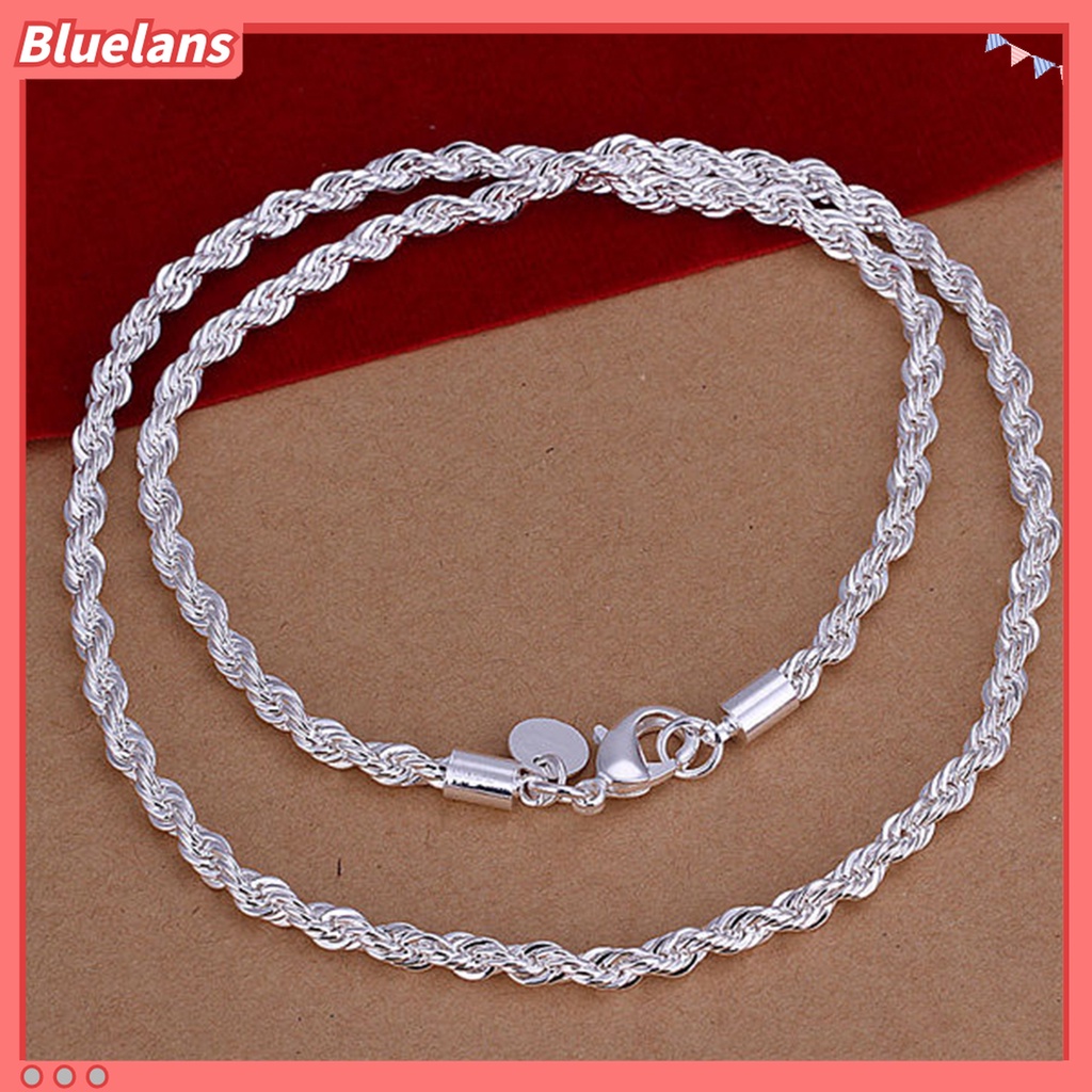 Gelang Rantai Lapis Silver Model Twisted Gaya Elegan Untuk Wanita