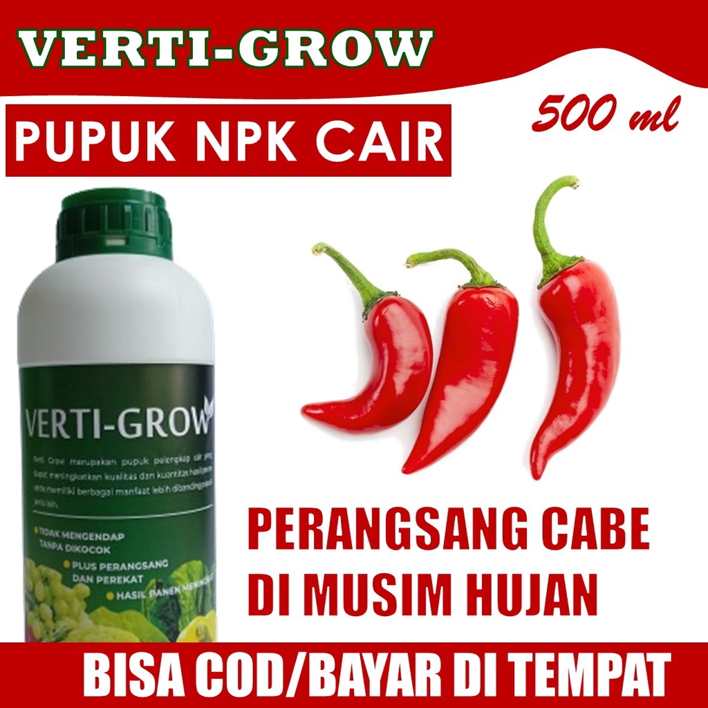 (PUPUK MURAH) VERTI-GROW PUPUK KALSIUM CABE PALING MUJARAB - Cabe Lebat Maksimal Tanpa Rontok, Pupuk