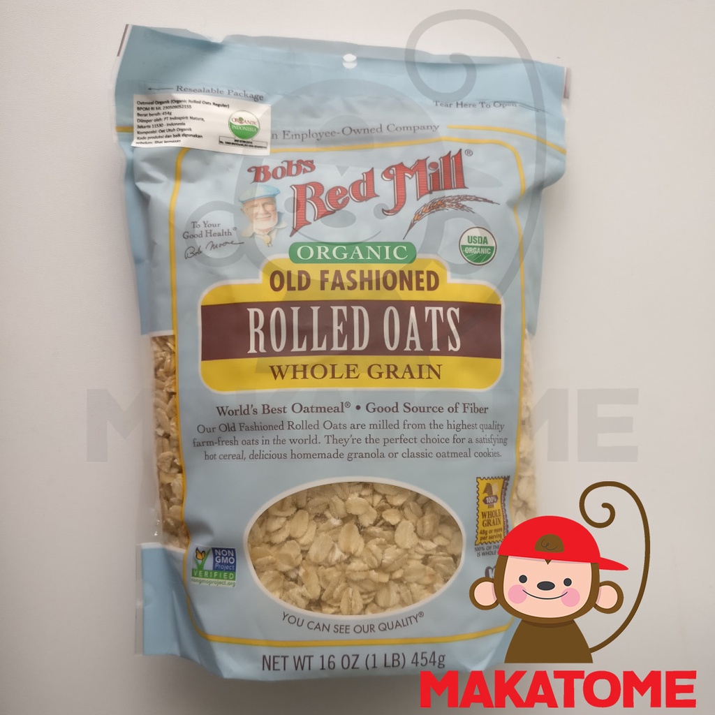 

Bob Red Mill ORGANIC Old Fashioned Rolled Oats 16 OZ 454g Bob's bobs s