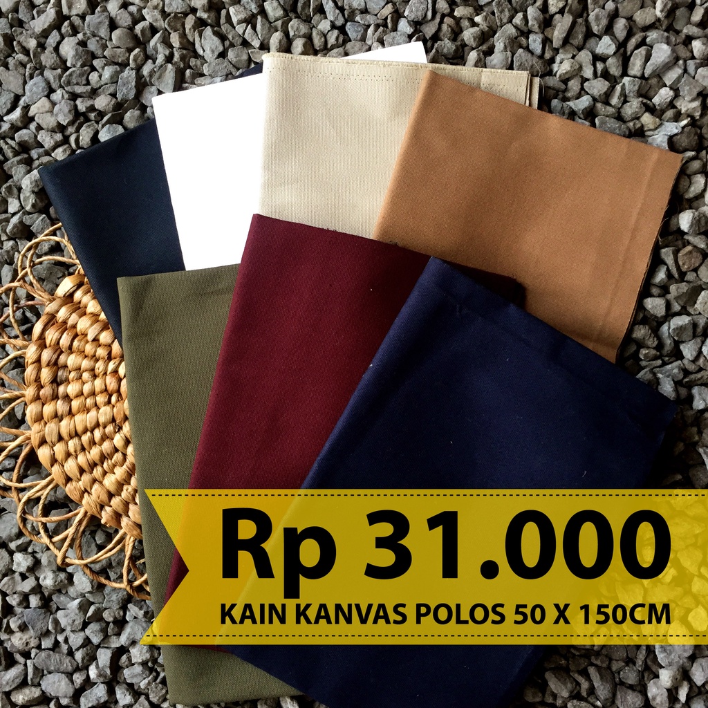 Kain Kanvas Katun Polos Tebal 12oz Size 150cm x 50cm