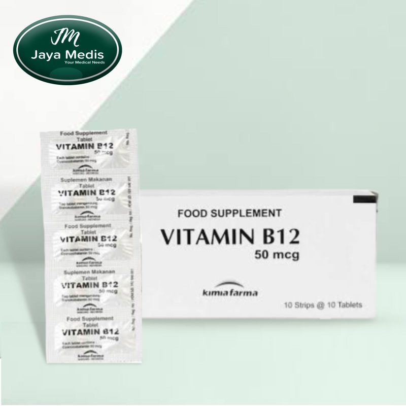 Suplemen Makanan Vitamin B12 50mcg - 1 Box 100 Tablet