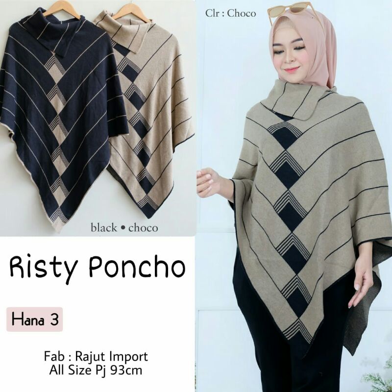 PONCHO RAJUT IMPORT / RISTY PONCHO HANA3