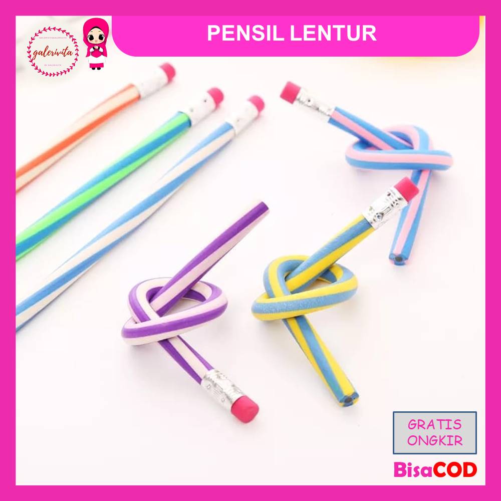 

Pensil lentur Flexsible / Pencil Gulung Unik Lucu / Pensil Anak Sekolah Unik