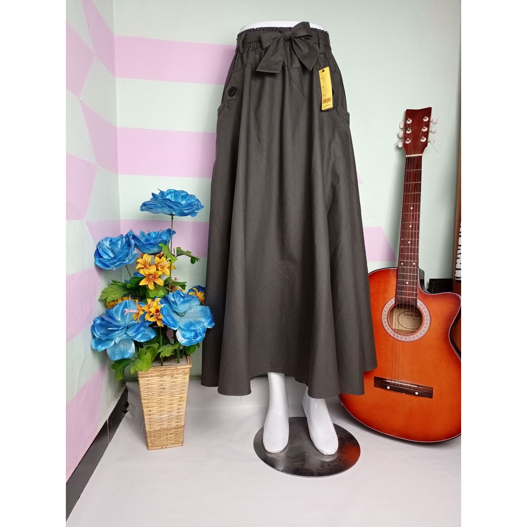 ROK KATUN CIGARET PREMIUM / ROK PAYUNG / ROK PANJANG / ROK POLOS/ ROK PREMIUM / ROK DENGAN IKAT PING