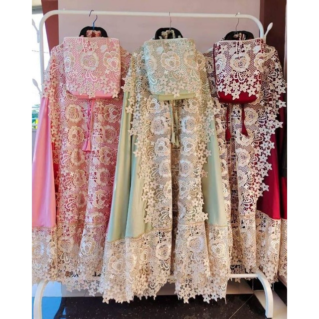 MUKENA MUKENAH JUMBO DEWASA SUTRA VELVET RENDA MAWAR MEWAH BAHAN WARNA ORIGINAL MOTIF FULL KD TERBAR