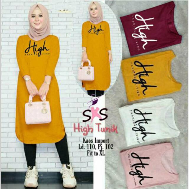 TUNIK HIGH TUNIC BLOUSE TOP HIGH MURAH BABY TERRY BLOUSE TUNIK