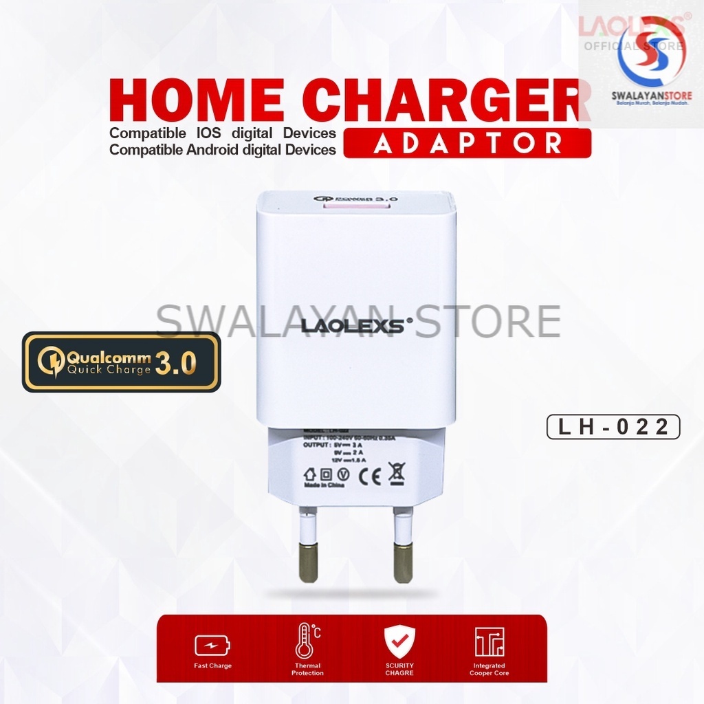 Charger 1 Port LH-022A ADAPTOR&amp;KABEL - Fast Charging Qualcomm - Adaptor Laolexs