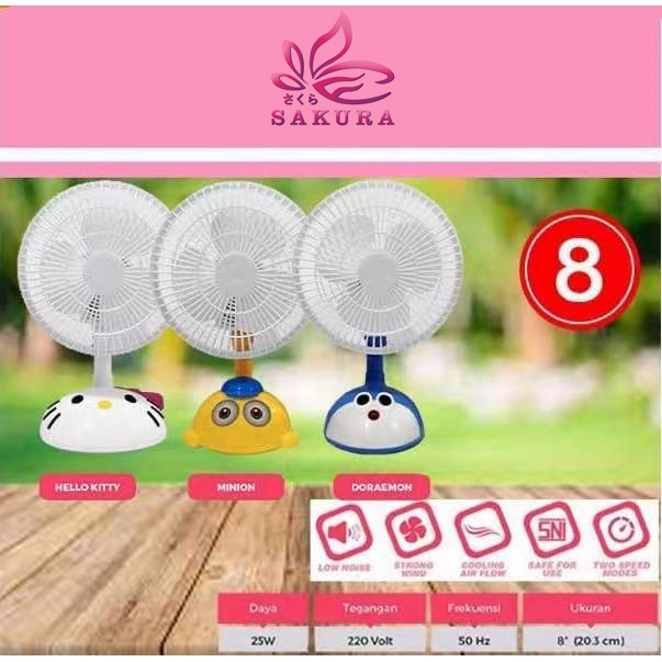 Kipas Angin Listrik Karakter 8inch - Kipas Portable doraemon SX-168