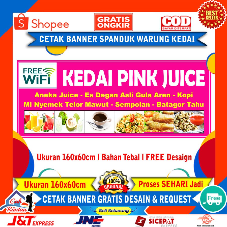 Spanduk Banner Backdrop Baliho Plang Toko Warung Warkop Kedai Warteg