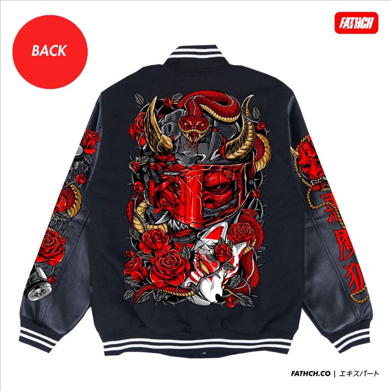 HOODIE JAKET VARSITY FATHCH DEVIL KITSUNE FLOWER SIZE S | DEVILS ROSE FATHCH SIZE L BNIB