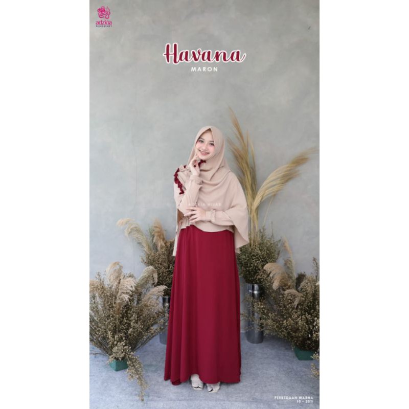 SET GAMIS HAVANA DRESS ADZKIA HIJAB 100% ORIGINAL