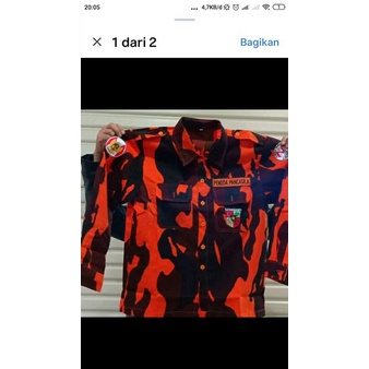 kemeja loreng  pemuda Pancasila lengan panjang