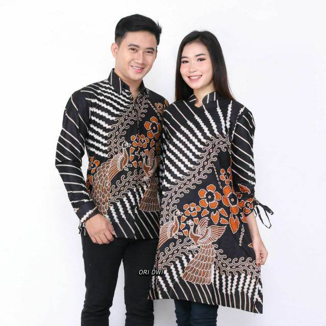 BAJU COUPLE BATIK - ATASAN SARIMBIT LENGAN PANJANG - BATIK COUPLE TERBARU BAHAN ADEM TUNIK BATIK