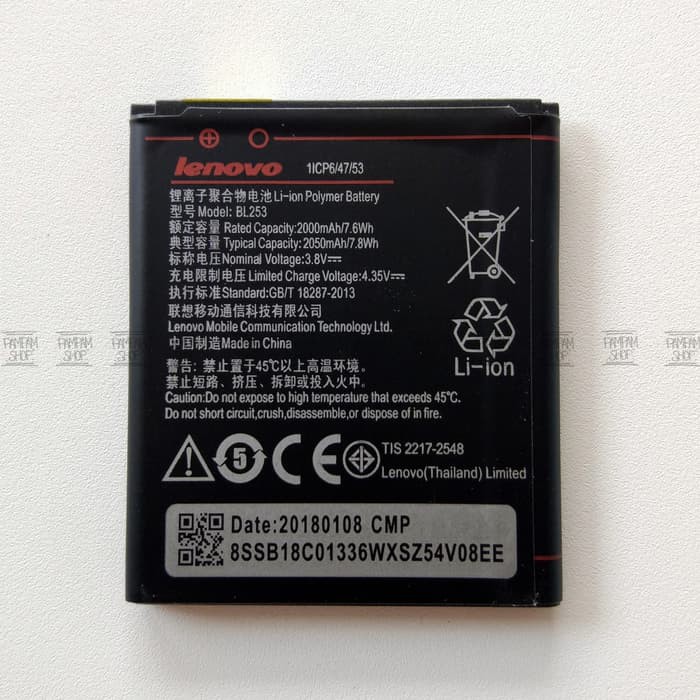 BARU  Baterai Handphone Lenovo A2010 BL253 Original | BL 253 Batre A 2010