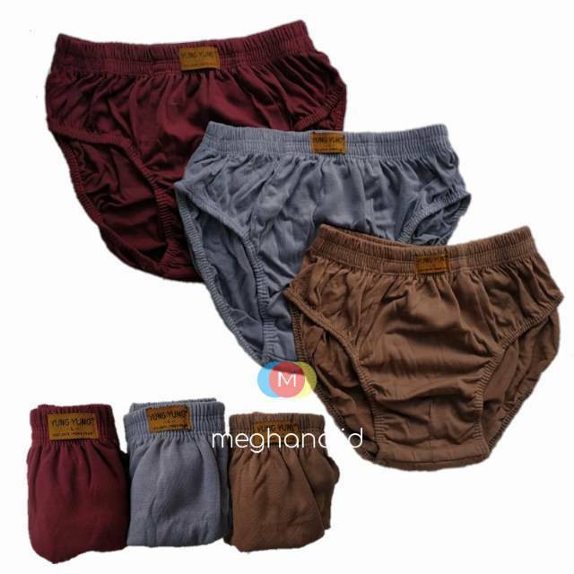 Undies Celana Dalam Pria Polos Merk Yung yung Ukuran ampe extra jumbo size M,L ,XL,3L Grosir OkE...