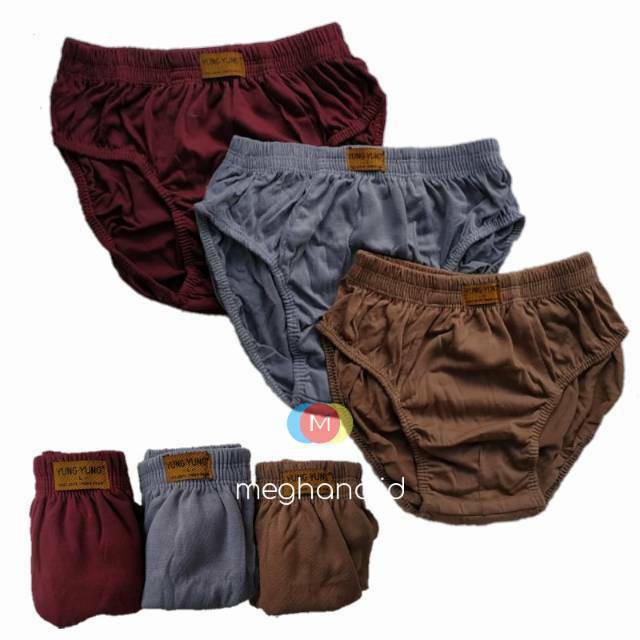 Undies Celana Dalam Pria Polos Merk Yung yung Ukuran ampe extra jumbo size M,L ,XL,3L Grosir OkE...