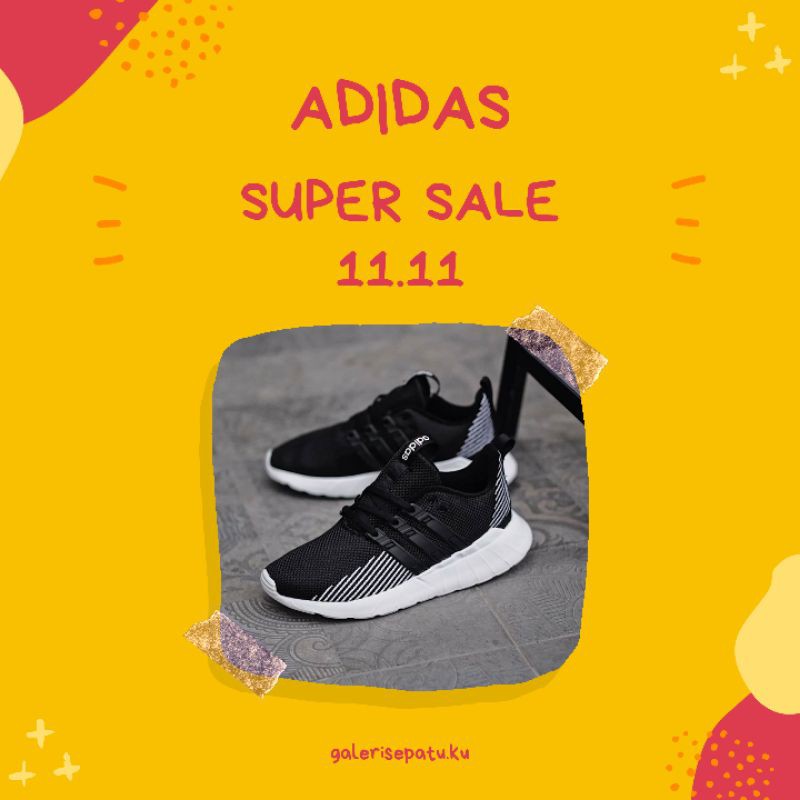 Sepatu Pria Adidas Questar Flow Black White ORIGINAL SHOES